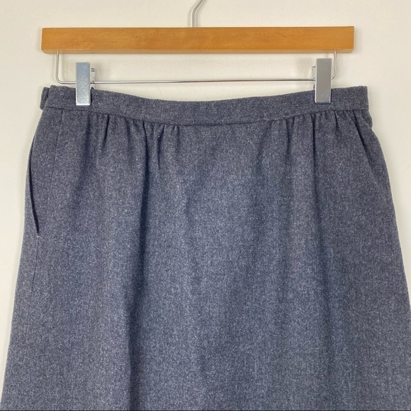 VINTAGE PENDLETON Grey Virgin Wool Skirt Size 8 Academia - Picture 2 of 6